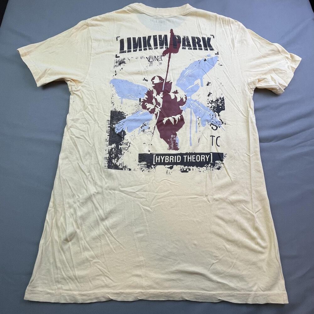 Linkin Park Shirt Mens Medium Yellow Hybrid Theory Band Rock Music Graphic Tee